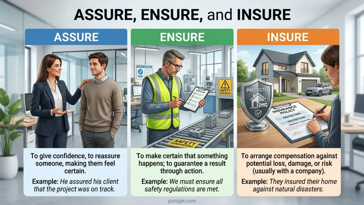 Assure, Ensure, and Insure